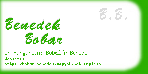 benedek bobar business card